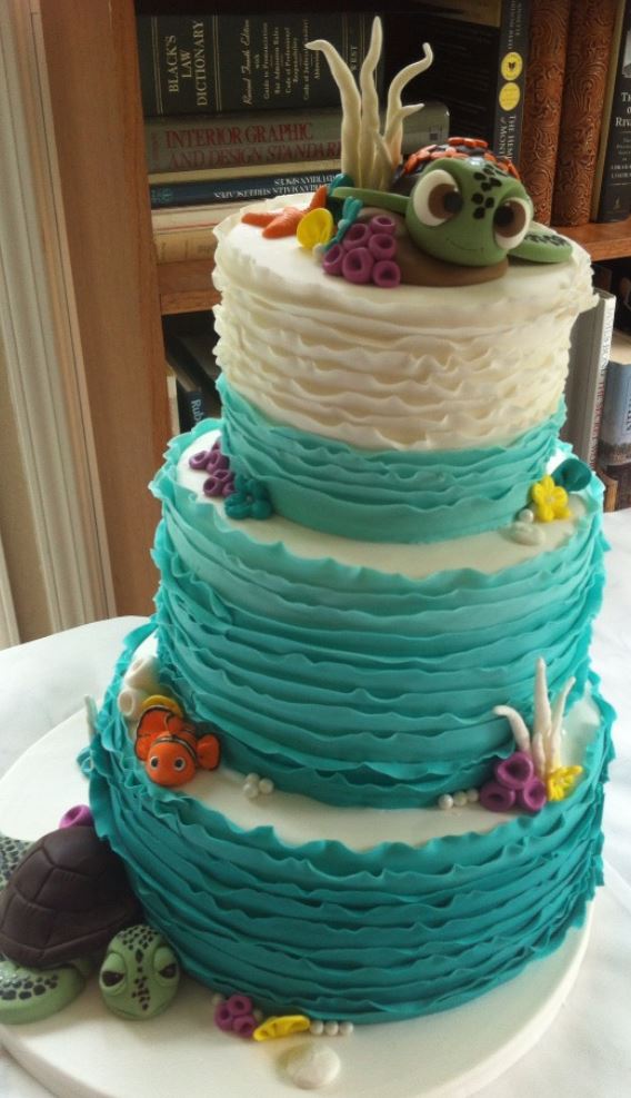 3 tier Finding Nemo theme cake.JPG