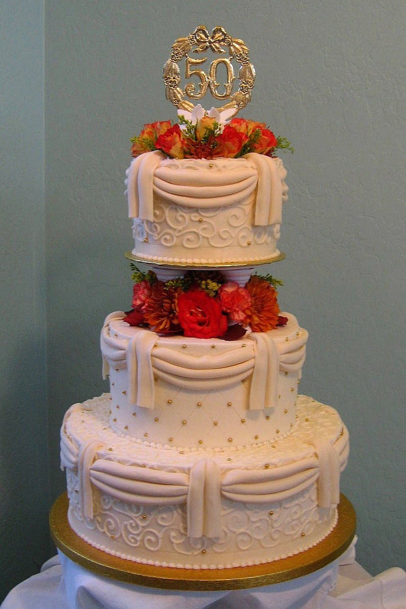 Fancy 50Th Golden Anniversary Cake image.jpg