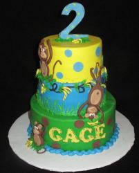 Monkeys jungle cake for two-year-old's birthday.JPG