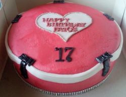 Pink circular jewelry box 17th birthday cake for girl.JPG