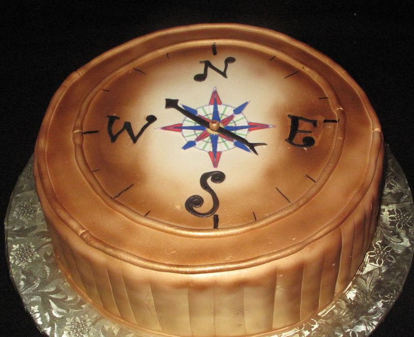 Groom's cake old world compass design.JPG