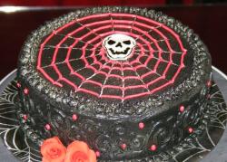 Goth style black birthday cake.JPG