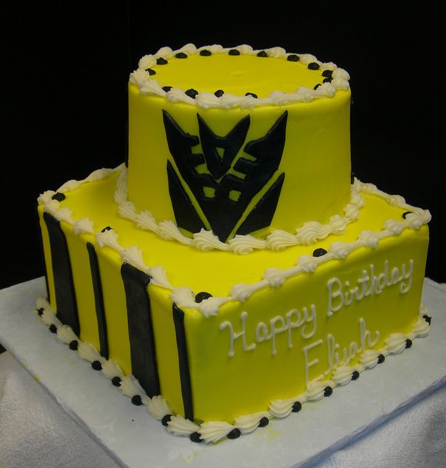 Transformers Decepticons two tier birthday cake.JPG