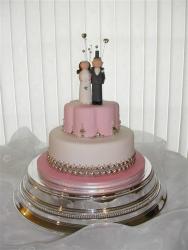 1 and 2 Tier Cakes with bride and groom