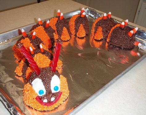 Orange and chocolate catepiller cake.JPG