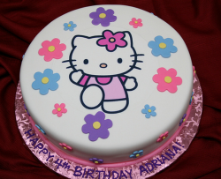 Hello kitty with full of floral cake decor.PNG