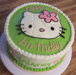 Green Hello Kitty birthday cake for kids.PNG