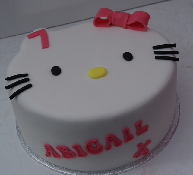Hello Kitty head shape cake with cat face cake .PNG