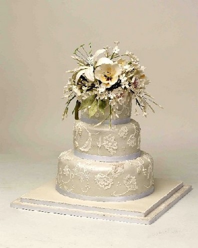 elegant white wedding cake