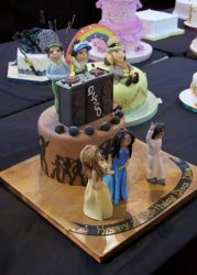 70's Dance Disco Theme Cake with DJ.JPG
