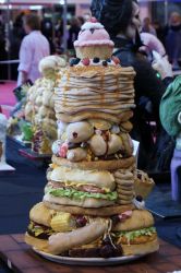 Creative Unhealthy Food Theme Cake with Burgers Doughnuts & Ice Cream.JPG