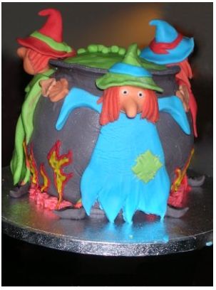 Witch halloween cake in colors.JPG