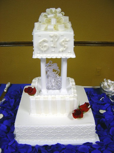 square wedding cake