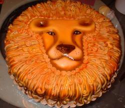 Lion face cake with mane.JPG