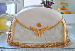 White Handbag Cake with Gold Chains.JPG
