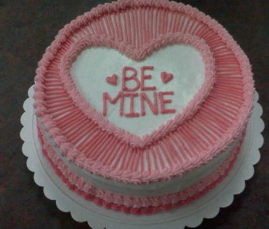 Pink Be Mine valentines day cake.JPG