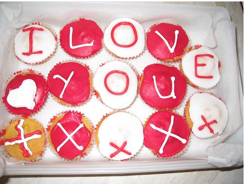 Red and white valentines cookie cakes.JPG