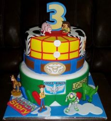 Three Tier Toy Stoy Theme Birthday Cake for 3 year-old.JPG