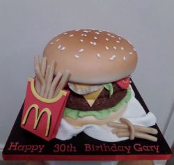 McDonald's Double Quarter Pounder 30th Birthday Cake with Fries.JPG