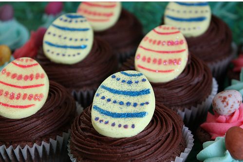 Easter cakes and cupcakes with eggs.JPG