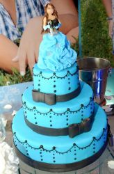 Princess Theme 3 Tier Blue 15th Birthday Cake.JPG