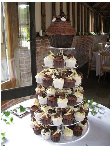 Chocolate cup cake Wedding cake.JPG