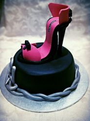 Pink & Black High Heel Shoes Cake.JPG