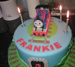Thomas train birthday cake for 3 year-old.JPG