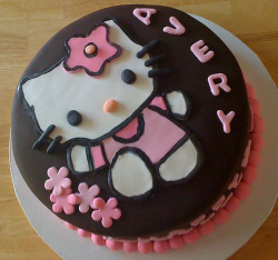 Black kids cake with Hello theme for birthday.PNG