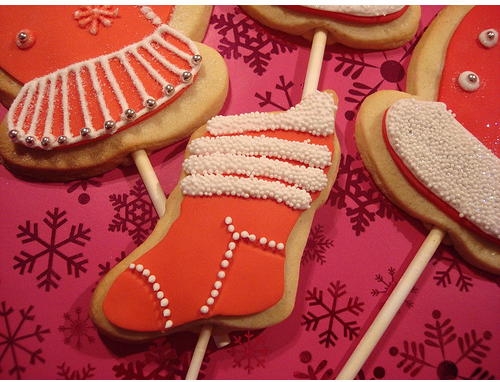 Red big Christmas cookies with white decors.PNG