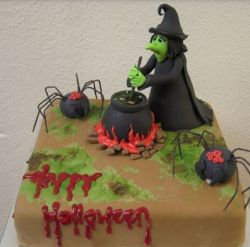Halloween Witches Cake with spiders.JPG