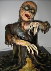 Scary halloween zombie cake with female zombie cake photo.JPG