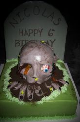 Scary kids zombie birthday cake pictures.JPG