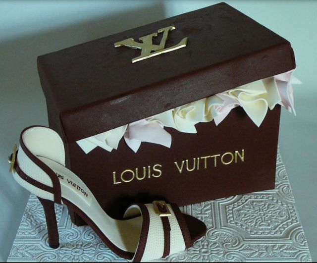 Beautiful Louis Vuitton handbag and shoes cake photo.JPG