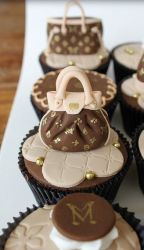 Louis Vuitton cupcakes with Louis Vuitton cupcake toppers.JPG