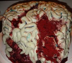 Bleeding zombie brain birthday cakes pictures.JPG