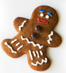 Big gingerbread men cookie with funny face expression cookie decor.PNG