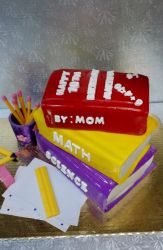 School Books & Stationaries Theme 10th Birthday Cake.JPG