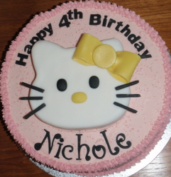 Round light pink hello kitty birthday cake for girls with  super cute cake decoration.PNG