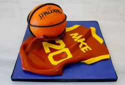 Basketball Theme Birthday Cake with Jersey & Spalding Ball.JPG