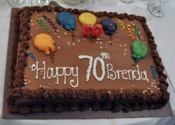 70th Birthday Cake in Chocolate for Brenda.JPG