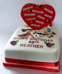 65th Birthday Cake for Woman into Arts & Crafts.JPG