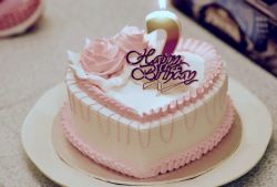 Heart-Shaped Birthday Cake in White Cream for 2 year-old.JPG