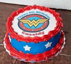 Wonder Woman Symbol Birthday Cake.JPG