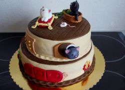 Cute Cat Theme 2 Tier Birthday Cake.JPG