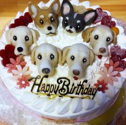 Cute Dog and Puppy Theme Birthday Cake.JPG
