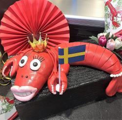 Humorous Lobster Birthday Cake with lips teeth and Gold Crown.JPG