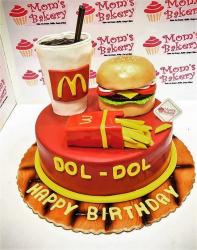 McDonalds Burger Meal Birthday Cake with Fries and Drink.JPG