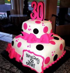 30th Birthday for Women in 2 Tiers with Pink Bow.JPG