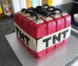 Minecraft Theme TNT block Cake